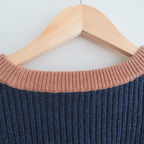 MADEWELL Thompson Pocket Pullover Sweater in Colorblock Heather Timber - Size XS - Picture 13 of 16
